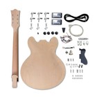 1 Set Guitar Kit Mahogany Body Rosewood Fretboard Maple Cap Hollow Guitar Body