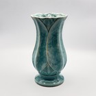 Vintage Mccoy Pottery Lotus Leaf Vase Aqua Blue 595 Usa Mcm 8 
