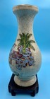 Chinese Antique Crackled Ceramic Vase With Painting Of An Ancient Story