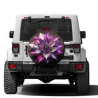  Chrome Pink And Purple Flower Spare Tire Cover With Backup Camera Hole Wheel 