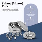 2 Communion Tray   2 Bread Plate With Lids   80 Cups   Ss-  Shiny Silver Finish