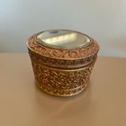 Vintage Resin Ornate Gold Trinket Jewelry Decorative Box With Mirrored Lid