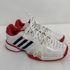 Adidas Men   s Size 10 Barricade Novak Pro Tennis Court Shoes  white red 