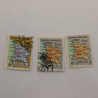 Lot Of 6 Angola 1955 Map Stamps Used Hinged