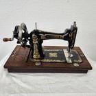 Beautiful Antique National Hand Crank Sewing Machine Fully Tested Gorgeous Case 