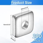 200pcs M6x16mmx5mm Square Nuts  Carbon Steel Zinc Plated Coarse Thread Nuts