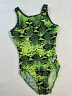 Gabrielle Douglas Gk Elite Gymnastics Leotard Neon Lime Black Gabby Strappy  Axs