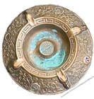 Ash Tray Rare Antique Brass Alexander The Great 8 Inches Round 2 Lbs 5oz