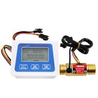 Digital Lcd Display Water Flow Sensor Meter Flowmeter Totameter Temperature