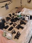 Camera Lot Untested    Camcorders lenses flashes Cameras charger 31 Pieces