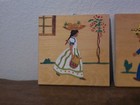 Vintage Collectible Mexican Folk Art Wood Hand Painted Mexican Boy And Girl