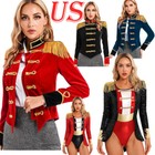 Yizyif Women Circus Ringmaster Costume Long Sleeve Jacket Coat Halloween Cosplay