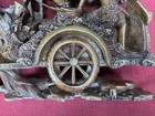 Balinese Wood Carving Art Mahabharata Krishna Arjuna Chariot Scene Hindu Horses