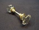 Nice Pair Antique Victorian 8 Point Round Crystal Glass Door Knobs Early 1900 s