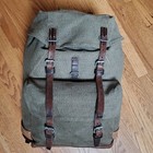 1960 Swiss Army Salt   Pepper Rucksack Canvas Leather J Ruch Bulach Backpack