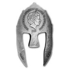 2022 Solomon Islands Viking Helmet 10 Oz Silver Antiqued Shaped Coin