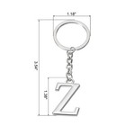 Initial Letter Key Chain  Letter Z Key Chain Pendant Key Ring Silver
