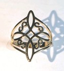 Witch Knot Golden Stainless Steel Ring For Women Wiccan Cross Celtics Knot Sz 7