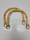 Vintage Lot Of 4 Purse Handbag Handles Bamboo Look Dark Light Crafts Diy Nip