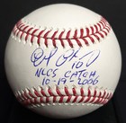 Endy Chavez Autographed Baseball Inscribed Nlcs Catch 10 19 2006 Romlb Mets Coa
