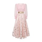 Women s Square Neck Butterfly Print Long Sleeve Back Zip Long Dress A Line Belt 