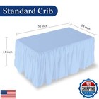 Light Blue Crib Bed Skirt 28  X 52  With 14  Drop - Dust Ruffle Crib Skirt Wi