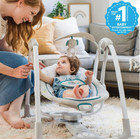 Ingenuity Convert Me 2-in-1 Portable Vibrating Baby Swing Nash  Infant  Gray