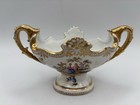 Dresden Porcelain Centerpiece Bowl Gold Trim