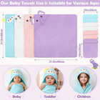 12 Pcs Baby Bath Towels Set For Infants Toddlers  4 Pcs Animal Hooded Baby Towel
