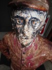 Antique Architectural Cast Iron Lawn Jockey Cavalier Orig Black Americana Statue