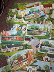 Vintage House Architecture Design Bungalow Ranch Colonial Cut Out Lot Of 41
