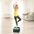 16  Adjustable Aerobic Stepper Exercise Workout Step Platform With 4 Riser Green