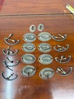 Antique Oval Brass Hepplewhite Federal Sheraton Full Set Period Hardware 1820