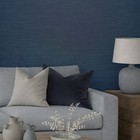 Dark Blue Heavy Vinyl Faux Sisal Grasscloth Textured Plain Wallpaper Roll Modern