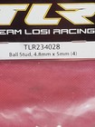 Vintage  team Losi  Ball Stud  4 8mm X 5mm  4-pc  Original Part  tlr234028 Nip  