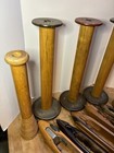 Lot 10 Industrial Decor Wood Shuttle Looms  Beehive Bobbins  Wooden Spools