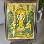 Vintage Collectible Hindu God Shri Satyanarayan Original Lithograph Old Print