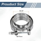2 25 Inch V Band Clamp With Flange Male Female Exhaust Clamp