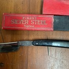 Vintage Finest Silver Steel    a Wild Cherry     115 Straight Razor W  Box