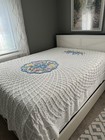  kaleidoscope Floral  Vintage White Floral Chenille Bedspread 88x100 read