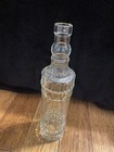 Vintage 12  Tall Clear Glass Bottle Raised Design Home Decorative Collectibles