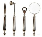 Set Of 4 W  Desk Stand Magnifying Glass  Letter   Bottle Opener  Candle Snuffer