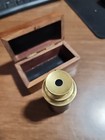 6  Brass Telescope W  Leather Grip   Wooden Box   Nautical Spyglass Maritime