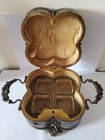 Rare Antique French Faux Tortoiseshell  Ormolu 4 Scent Bottle Box   Casket   Key