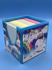 Vintage Lisa Frank Rainbow Unicorns   Stars 90s Blue Stationary Cube With Paper