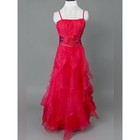 David   s Bridal Fuschia Organza Tiered Ruffle Prom Bridesmaid Gown Dress 2 Nwot