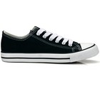 New Women Shoes Slip-on Lace Up Low Top Canvas Suede Sneakers Unisex Black White