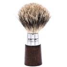  Deluxe Parker Walnut   Chrome Handle Handmade Pure Badger Shave Brush   Stand