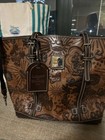 Disney Parks Dooney   Bourke Cognac Leather Sketch Shopper Tote