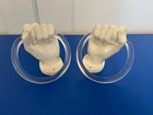 Pair Of Vintage 70 s Nancy Funk Ceramic Hand Towel Holders W  Lucite Rings